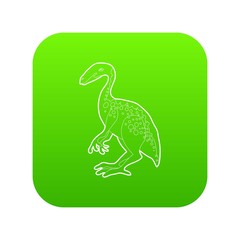 Sticker - Young dinosaur icon green vector isolated on white background