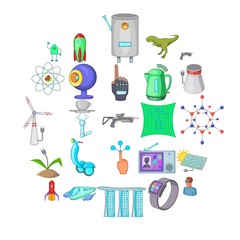 Poster - Future technology icons set. Cartoon set of 25 future technology vector icons for web isolated on white background