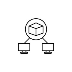 Poster - nodes, block chain icon. Element of block chain icon for mobile concept and web apps. Thin line nodes, block chain icon can be used for web and mobile