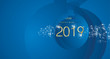 © simbos - Happy New Year 2019 firework gold blue abstract ball landscape background