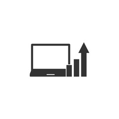 Aufkleber - laptop, statistics, arrow, up icon. Element of business icon for mobile concept and web apps. Glyph laptop, statistics, arrow, up icon can be used for web and mobile
