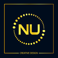 Initial Letter NU Logo Template Design