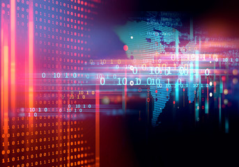 Poster - digital code number abstract technology background