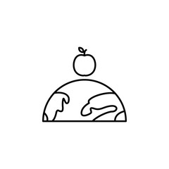 Poster - apple, education, online, world icon. Element of education icon for mobile concept and web apps. Thin line apple, education, online, world icon can be used for web and mobile