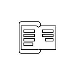 Poster - book, mobile, read icon. Element of education icon for mobile concept and web apps. Thin line book, mobile, read icon can be used for web and mobile
