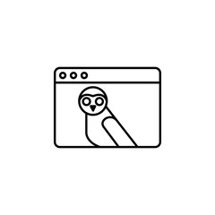 Poster - browser, education, owl icon. Element of education icon for mobile concept and web apps. Thin line browser, education, owl icon can be used for web and mobile