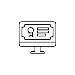 Poster - computer, diploma, education icon. Element of education icon for mobile concept and web apps. Thin line computer, diploma, education icon can be used for web and mobile