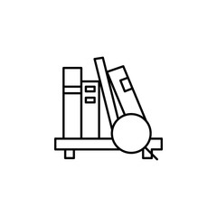 Poster - library, magnifier, search icon. Element of education icon for mobile concept and web apps. Thin line library, magnifier, search icon can be used for web and mobile