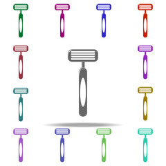 Poster - razor icon. Elements of Bathroom in multi color style icons. Simple icon for websites, web design, mobile app, info graphics