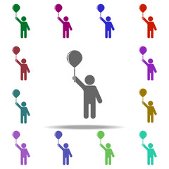 Poster - child with a ball icon. Elements of Children in multi color style icons. Simple icon for websites, web design, mobile app, info graphics