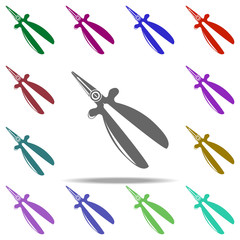 Poster - narrow pliers icon. Elements of Construction tools in multi color style icons. Simple icon for websites, web design, mobile app, info graphics