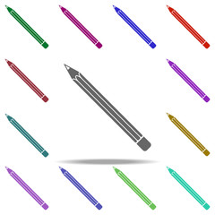 Poster - pencil icon. Elements of Construction tools in multi color style icons. Simple icon for websites, web design, mobile app, info graphics