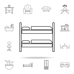 Poster - bunk bed icon. Furniture icons universal set for web and mobile