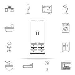 Poster - narrow cabinet icon. Furniture icons universal set for web and mobile