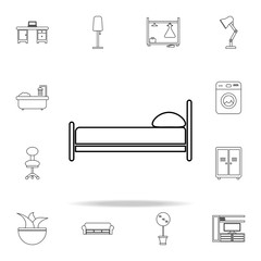 Poster - bed icon. Furniture icons universal set for web and mobile