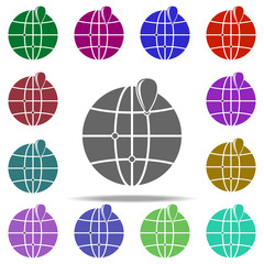 Poster - dot on the globe of dot on the globe icon. Elements of Logistic in multi color style icons. Simple icon for websites, web design, mobile app, info graphics