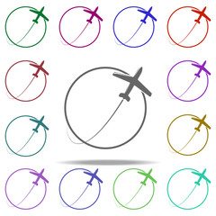 Poster - airplane icon. Elements of Logistic in multi color style icons. Simple icon for websites, web design, mobile app, info graphics