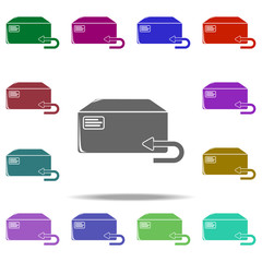 Poster - return box icon. Elements of Logistic in multi color style icons. Simple icon for websites, web design, mobile app, info graphics