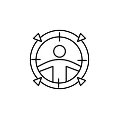 Poster - aim, client, focus icon. Element of professional icon for mobile concept and web apps. Thin line aim, client, focus icon can be used for web and mobile