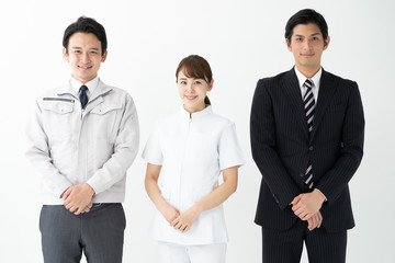 Canvas Print - portrait of asian business people on white background