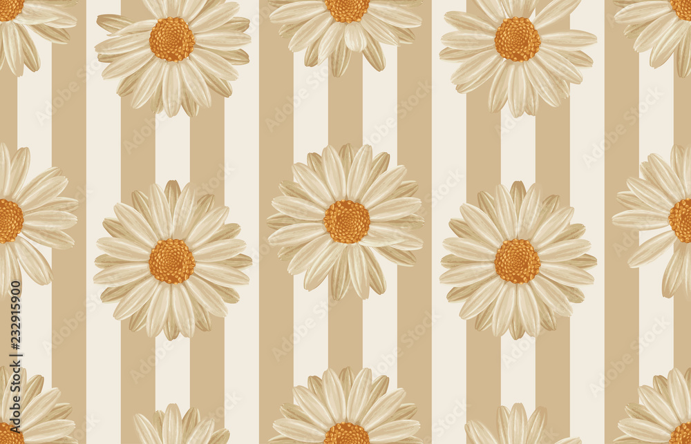 Printable seamless vintage repeat pattern background with white daisies. Botanical wallpaper, raster illustration in super High resolution. Stock Illustration | Adobe Stock printable-seamless-vintage-repeat-pattern-background-with-white-daisies-botanical-wallpaper-raster-illustration-in-super-high-resolution-stock-illustration-adobe-stock