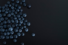 Blue Berries Isolated On Black Background