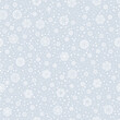 white snowflakes on gray background. vector seamless pattern. winter snow illustration. textile paint. repetitive background. fabric swatch. wrapping paper