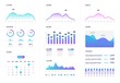 © MicroOne - Ui dashboard. Modern infographic with gradient finance graphs, statistics chart and column diagrams. Analysis internet vector report. Illustration of chart and diagram, graph and infographic