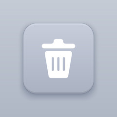 Poster - Trash, Basket, gray vector button with white icon