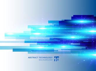 Abstract blue virtual technology concept futuristic digital background with space for your text