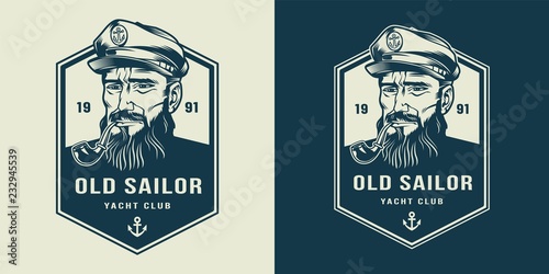 Fotomural VIntage monochrome marine label