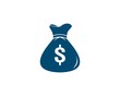 Money bag icon illustration isolated sign symbol. Money bag vector logo. Flat design 
style.