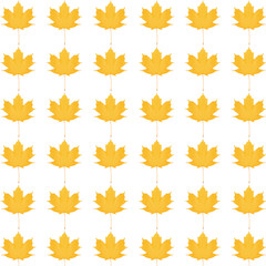 Canvas Print - pattern yellow maple leaf bright on white background