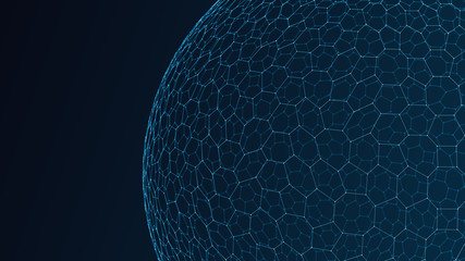 Poster - Abstract 3d technology and science neon visualization. Blockchain and cryptocurrency. Digital wallpaper. Business concept. Big data and artificial intelligence. Rendering computer virtual reality