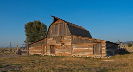 Wall Mural - Old barn at Mormon Row Historic District, Grand Teton National Park, Wyoming, USA