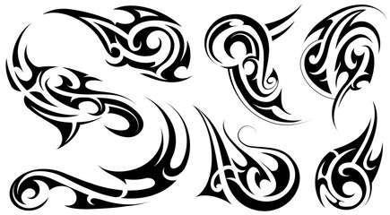 Tribal art tattoo set