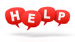 © frender - help speech bubbles 3d concept illustration