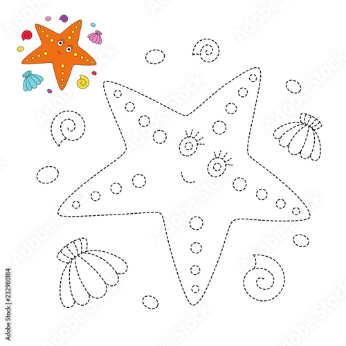 pics Star Fish Drawing For Kids Easy https stock adobe com images drawing worksheet for preschool kids with easy gaming level of difficulty simple educational game for kids illustration of starfish seashells and pebbles for toddlers 232980184 start checkout 1 content id 232980184