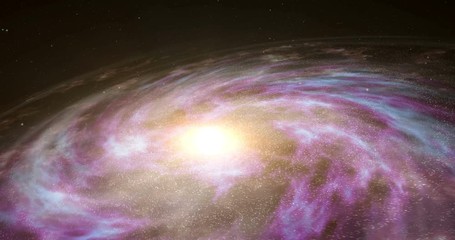 Wall Mural - Space exploration - flight over the Milky Way galaxy. A travel through stars and cosmos.