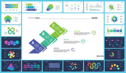 Poster - Set of strategy or analysis concept infographic charts. Business diagrams for presentation slide templates. For corporate report, advertising, banner and brochure design.