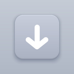Poster - Down, gray vector button with white icon