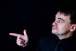 © Павел Прохацкий - white male black background funny face finger pointing