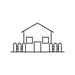Wall Mural - Home outline icon, modern minimal flat design style. House line symbol, vector illustration