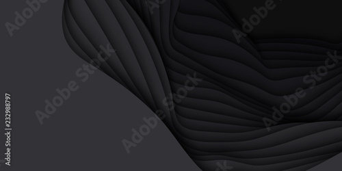Fotomural Vector 3D abstract background with paper cut shape