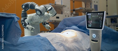 Fotomural smart medical technology concept,advanced robotic surgery machine at Hospital, r