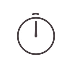 Poster - alarm clock arrow vector line icon. stopwatch timer clock simple sign, web app user interface templa