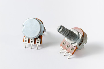 two variable resistors or potentiometers / potmeter