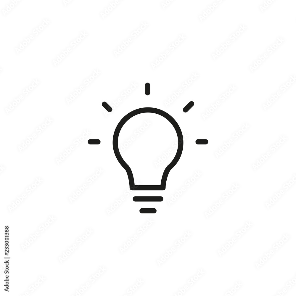Shining bulb line icon. Lamp, electricity, energy. Idea concept. Vector illustration can be used for topics like intelligence, imagination, inspiration - obrazy, fototapety, plakaty 