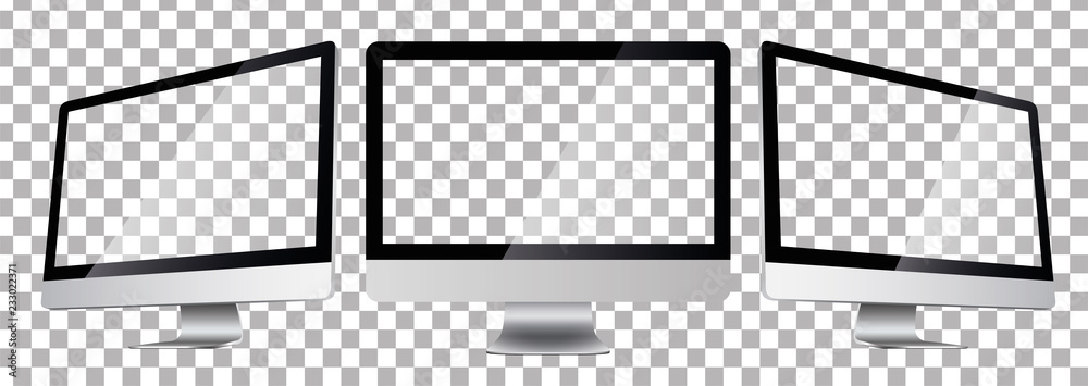 A personal computer monitor in a flat vector style - obrazy, fototapety, plakaty 