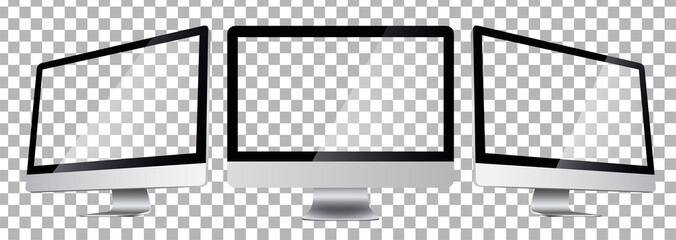 Poster - A personal computer monitor in a flat vector style